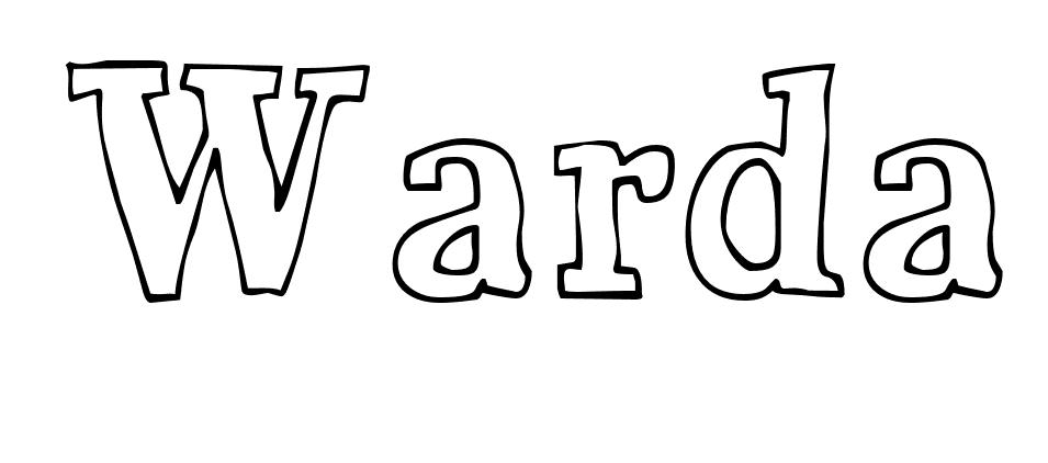 Coloriage Warda - Prénom à imprimer