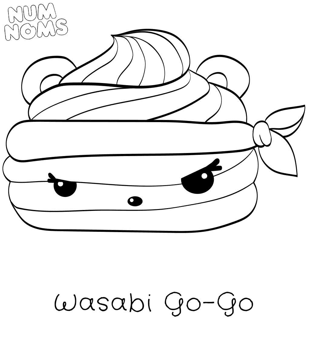 Coloriage Wasabi Go Go Num Noms série 2 - Num noms à imprimer