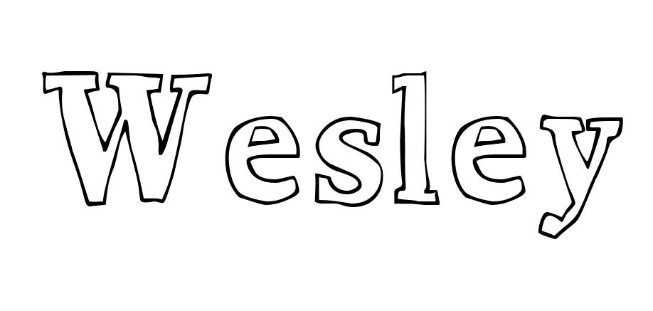Coloriage Wesley - Prénom à imprimer