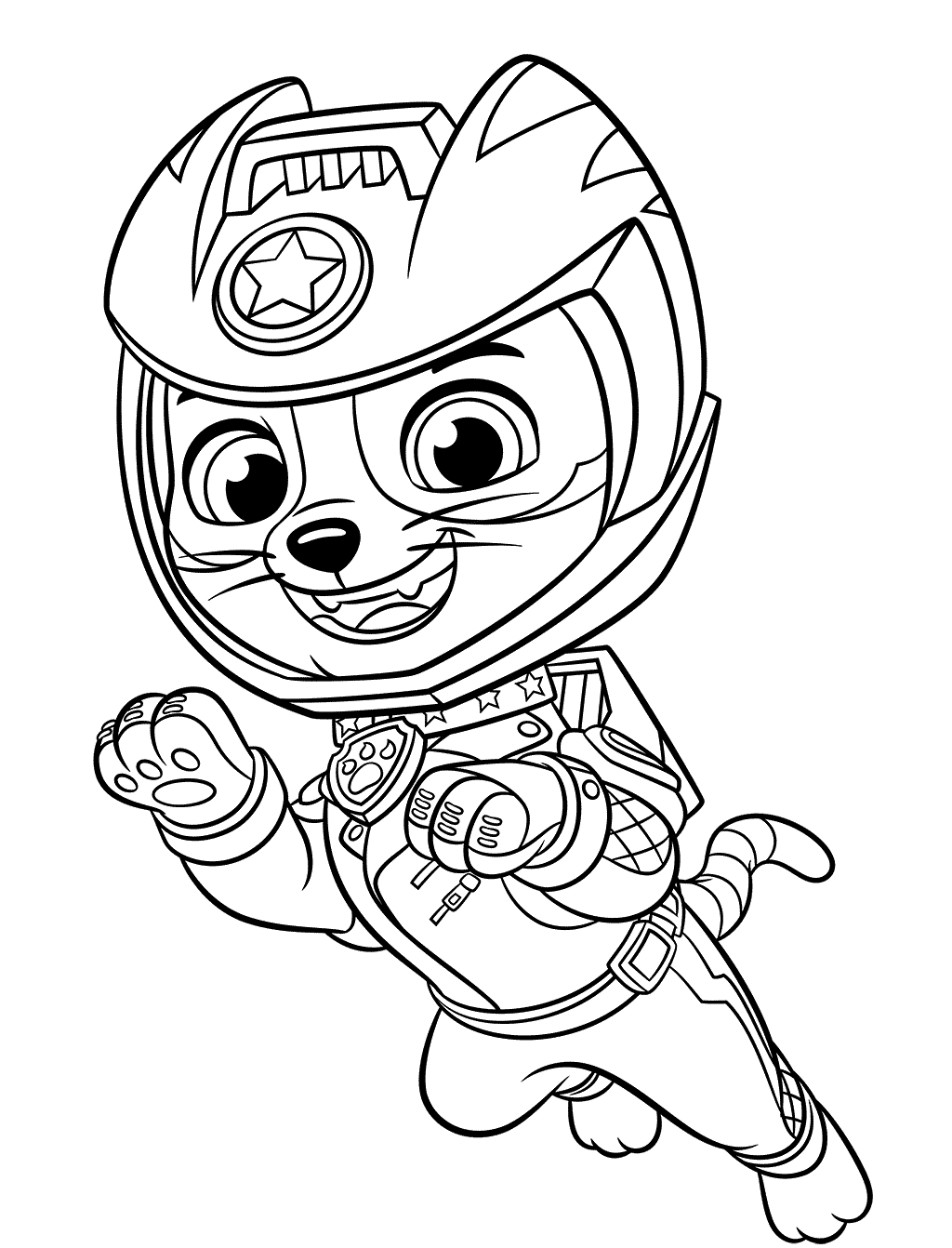 Coloriage Wild Cat Kitty Chat Moto Pat Patrouille - Pat Patrouille La Super Patrouille à imprimer