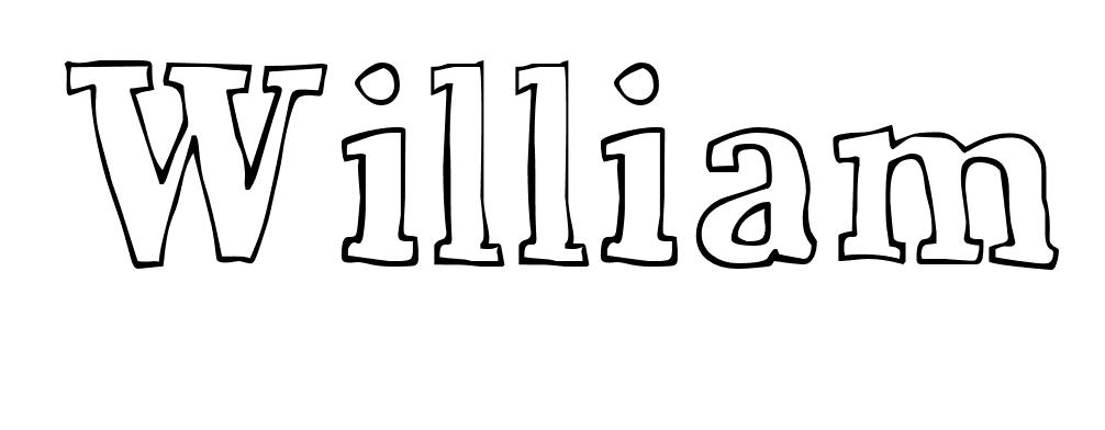 Coloriage William - Prénom à imprimer