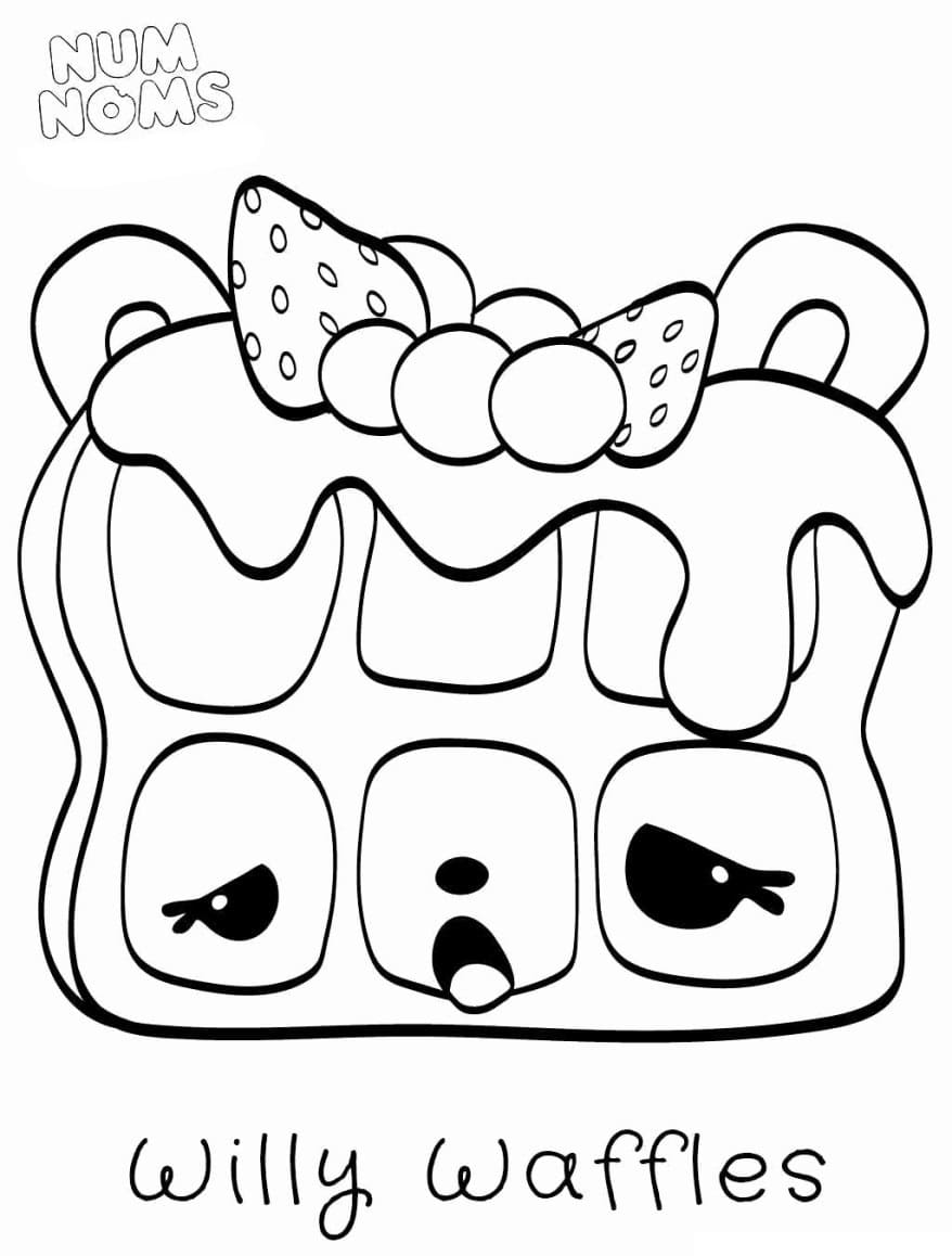 Coloriage Willy Waffles Num Noms - Num noms à imprimer