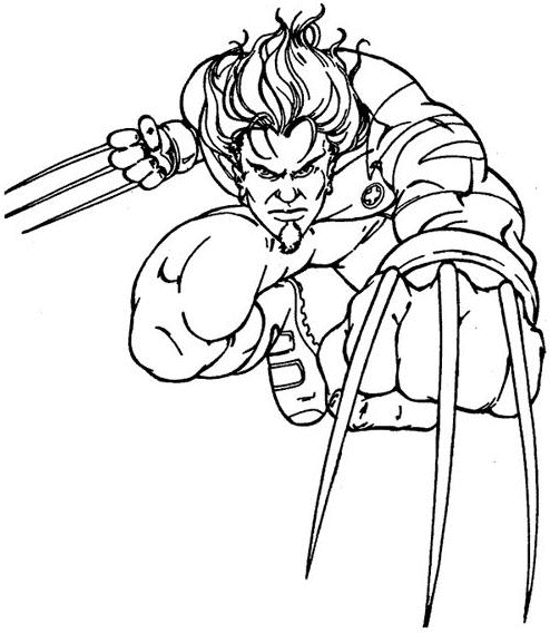 Coloriage Wolverine Sort Ses Griffes X Men - Xmen à imprimer