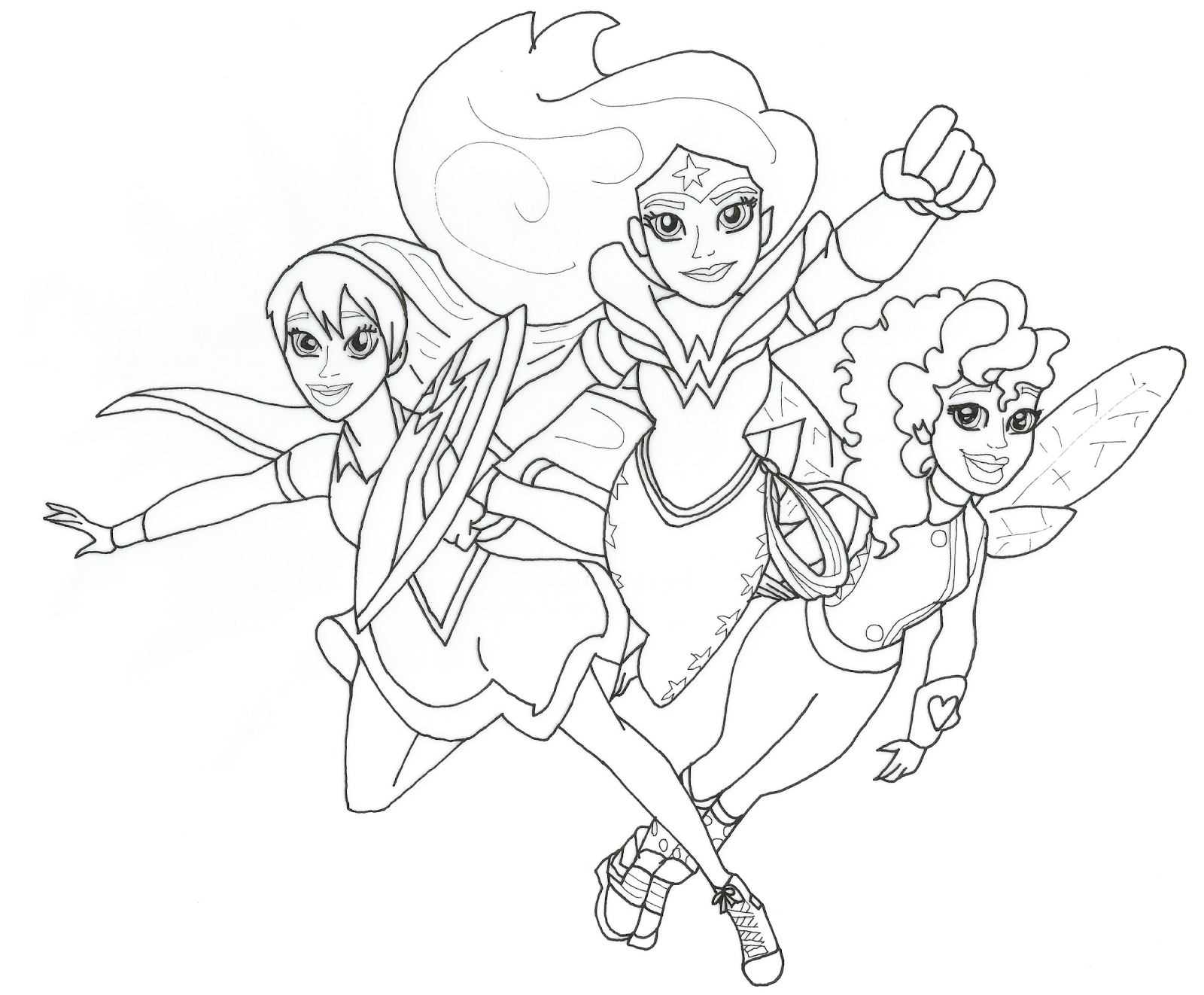 Coloriage Wonder Woman And Friends Super Hero Girls - DC Super Hero Girls à imprimer