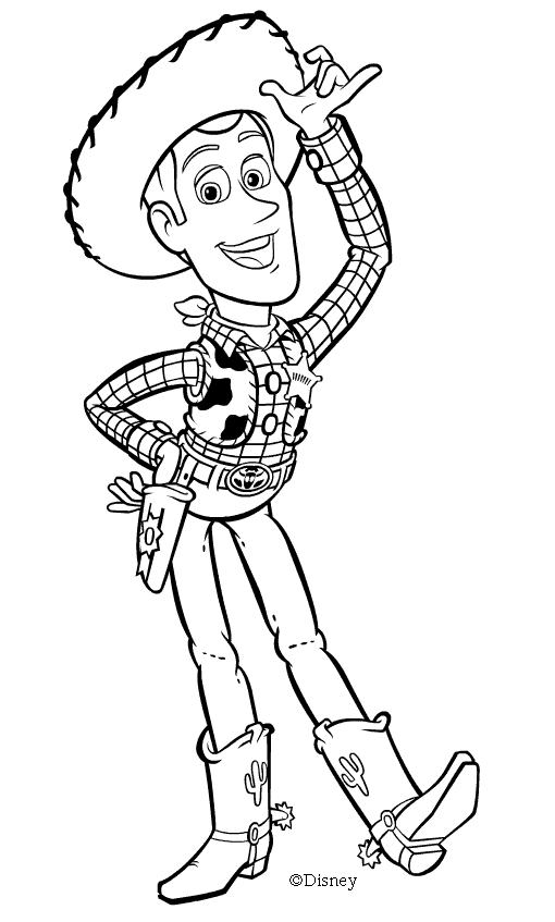 Coloriage Woody Le Sheriff - Toy story à imprimer
