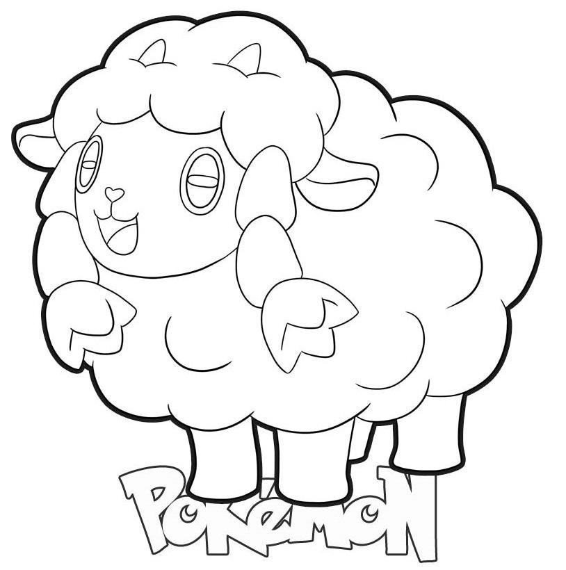 Coloriage Wooloo Pokemon Mouton - Mouton à imprimer