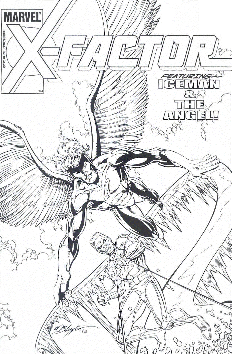 Coloriage X Factor L'Homme De Glace Et L'Ange X Men - Xmen à imprimer