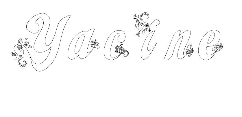 Coloriage Yacine - Prénom à imprimer