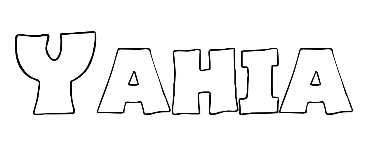 Coloriage Yahia - Prénom à imprimer