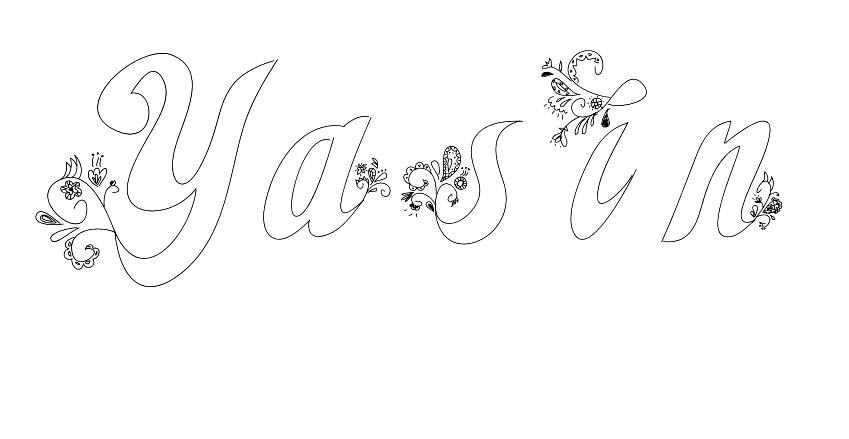 Coloriage Yasin - Prénom à imprimer