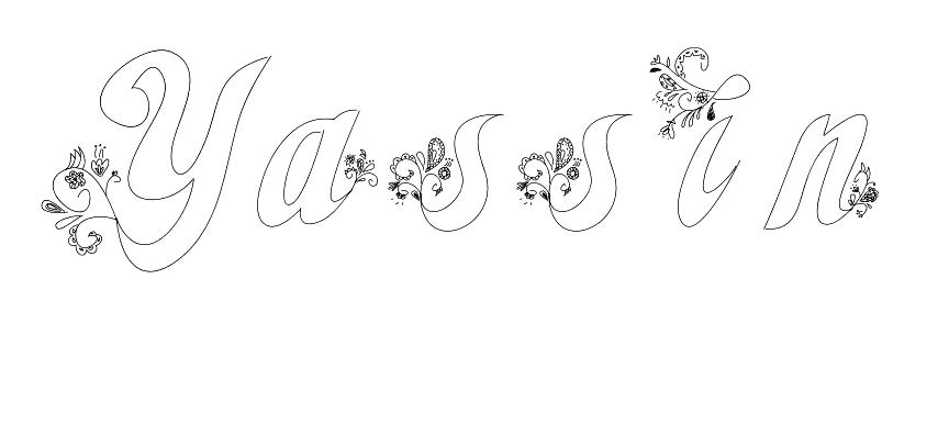 Coloriage Yassin - Prénom à imprimer