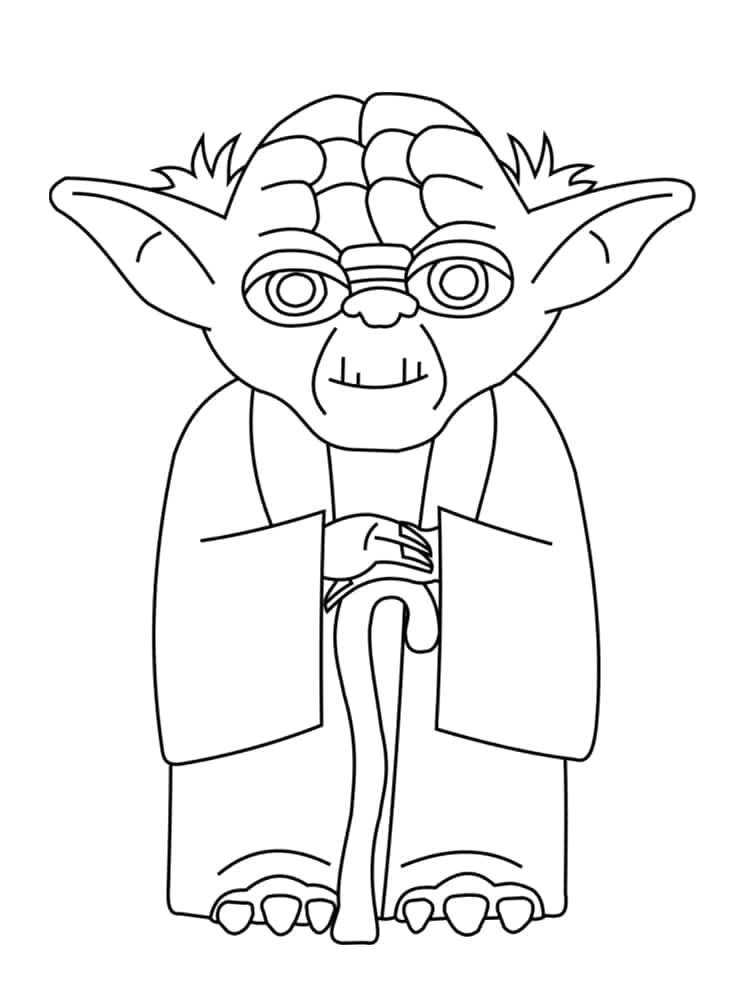 Coloriage Yoda Realistic - Star wars à imprimer