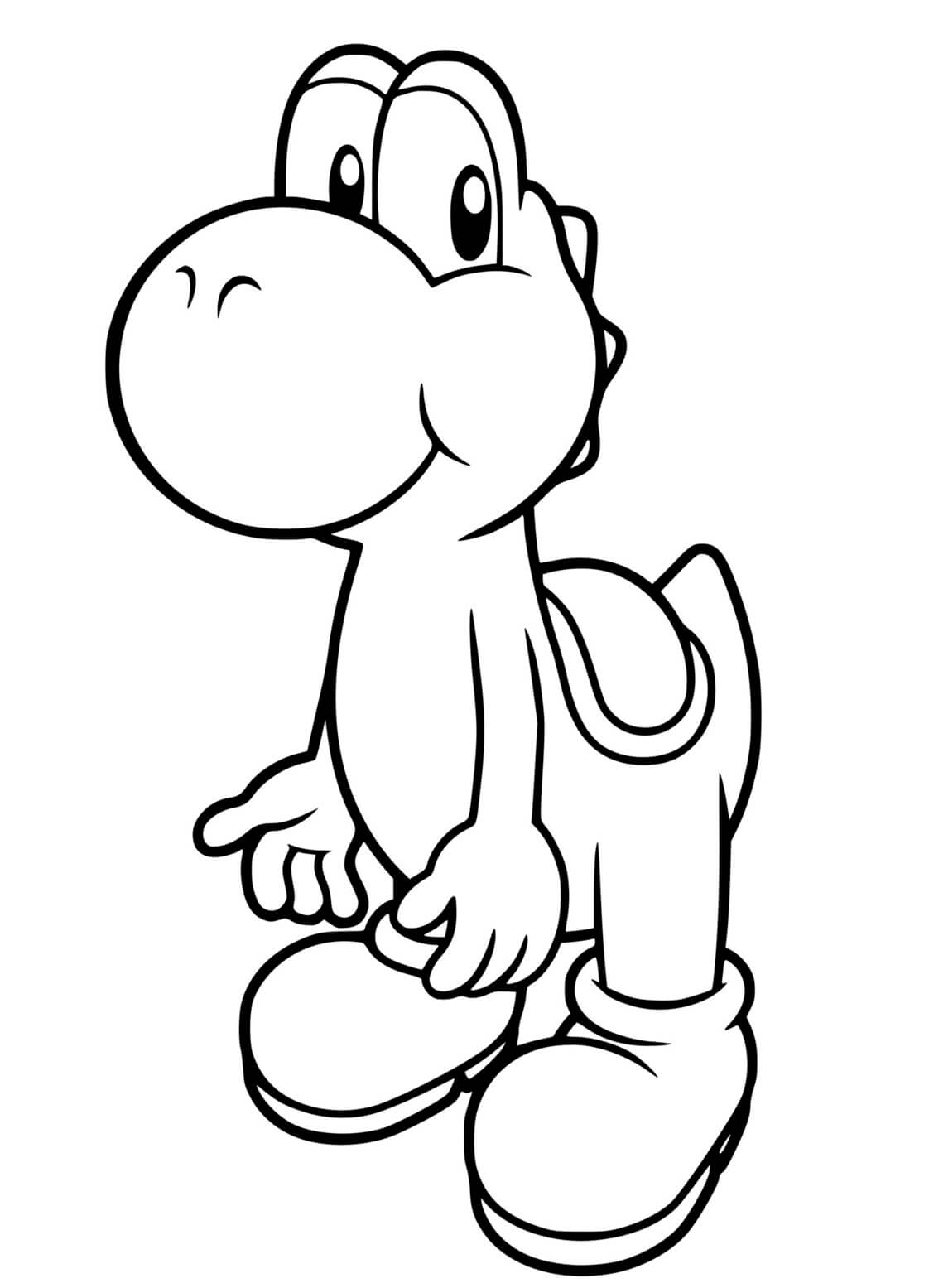 Coloriage Yoshi Avec De Grands Yeux - Yoshi à imprimer
