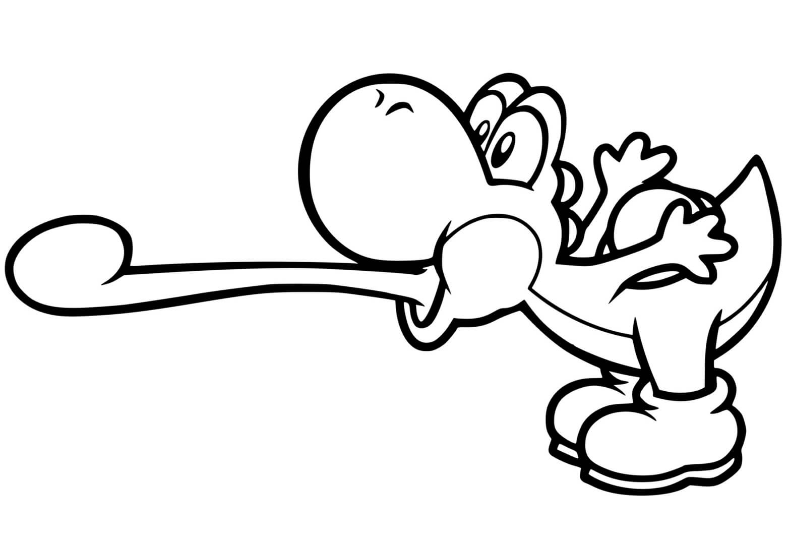Coloriage Yoshi Et Sa Longue Langue Collante Pour Manger - Yoshi à imprimer