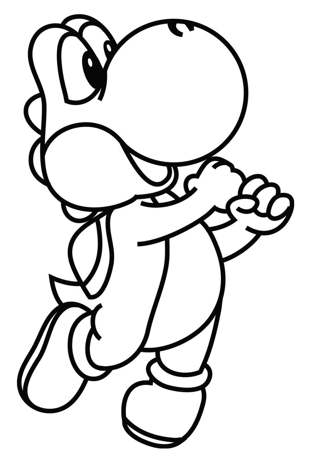 Coloriage Yoshi Saute De Joie - Yoshi à imprimer