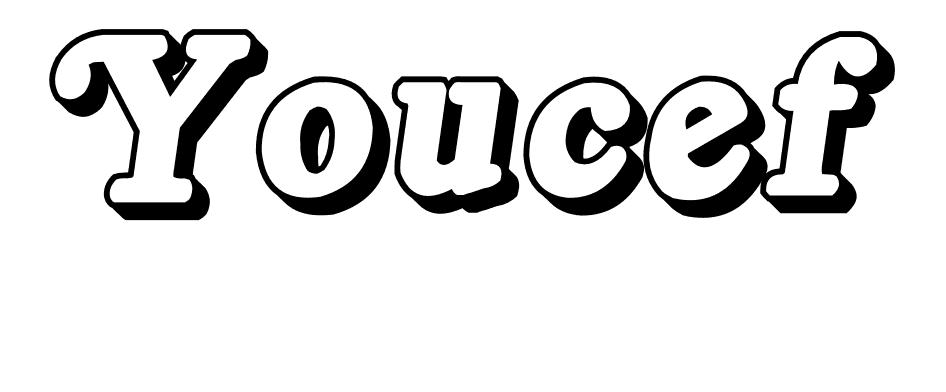 Coloriage Youcef - Prénom à imprimer