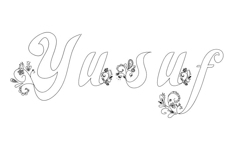 Coloriage Yusuf - Prénom à imprimer
