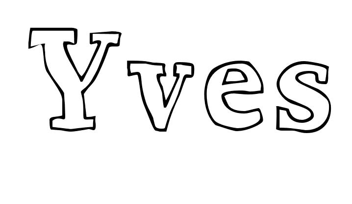 Coloriage Yves - Prénom à imprimer