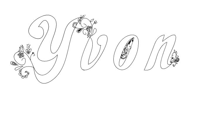 Coloriage Yvon - Prénom à imprimer