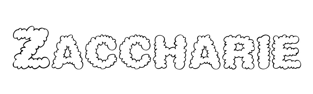 Coloriage Zaccharie - Prénom à imprimer