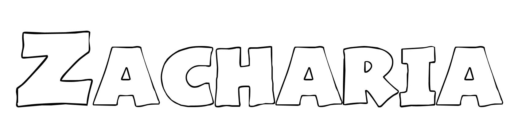 Coloriage Zacharia - Prénom à imprimer