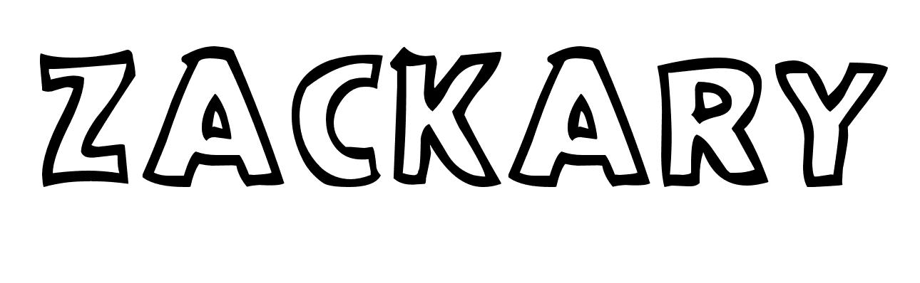Coloriage Zackary - Prénom à imprimer