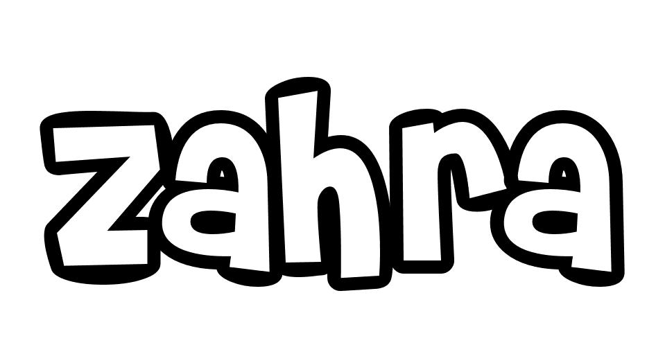 Coloriage Zahra - Prénom à imprimer