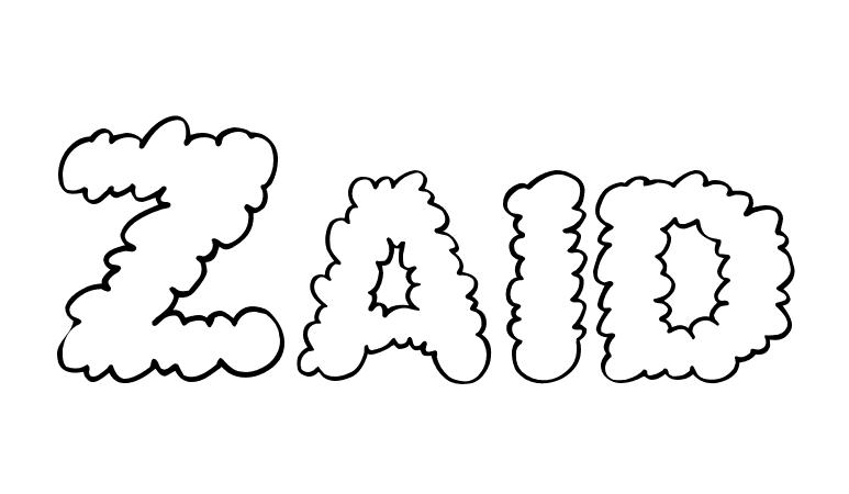 Coloriage Zaid - Prénom à imprimer