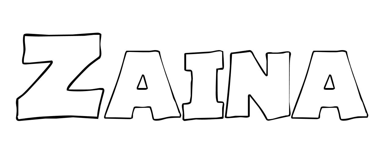 Coloriage Zaina - Prénom à imprimer
