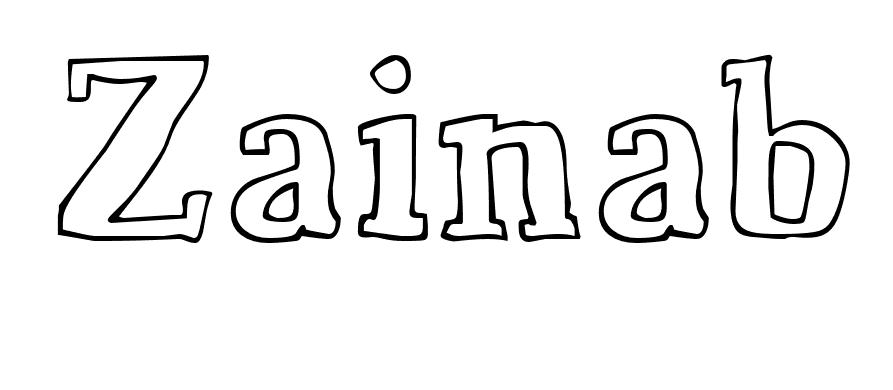 Coloriage Zainab - Prénom à imprimer