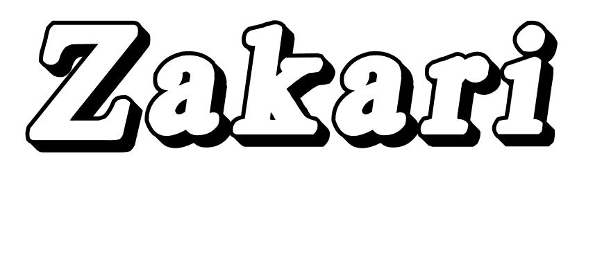 Coloriage Zakari - Prénom à imprimer
