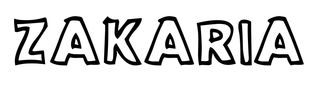 Coloriage Zakaria - Prénom à imprimer