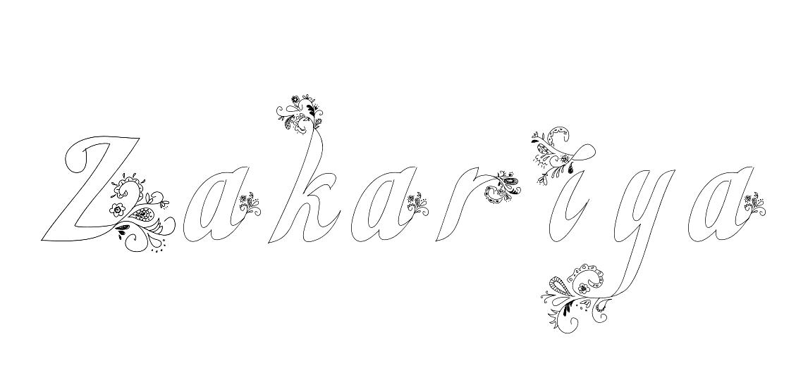 Coloriage Zakariya - Prénom à imprimer