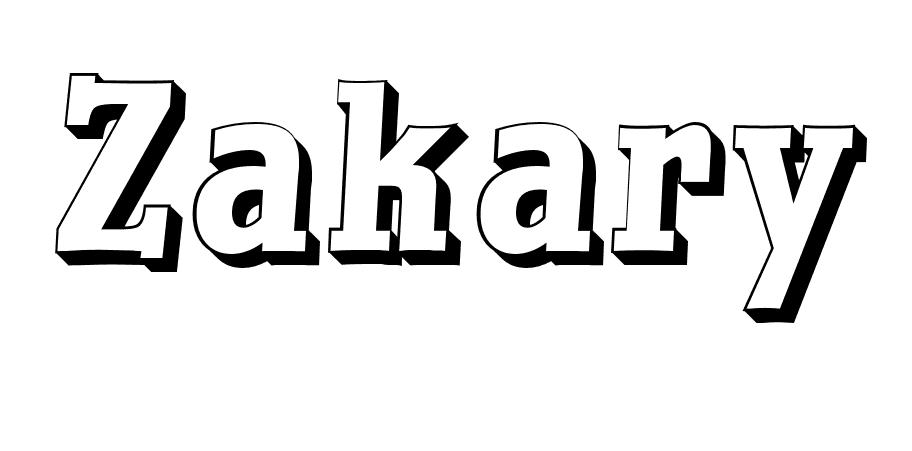 Coloriage Zakary - Prénom à imprimer