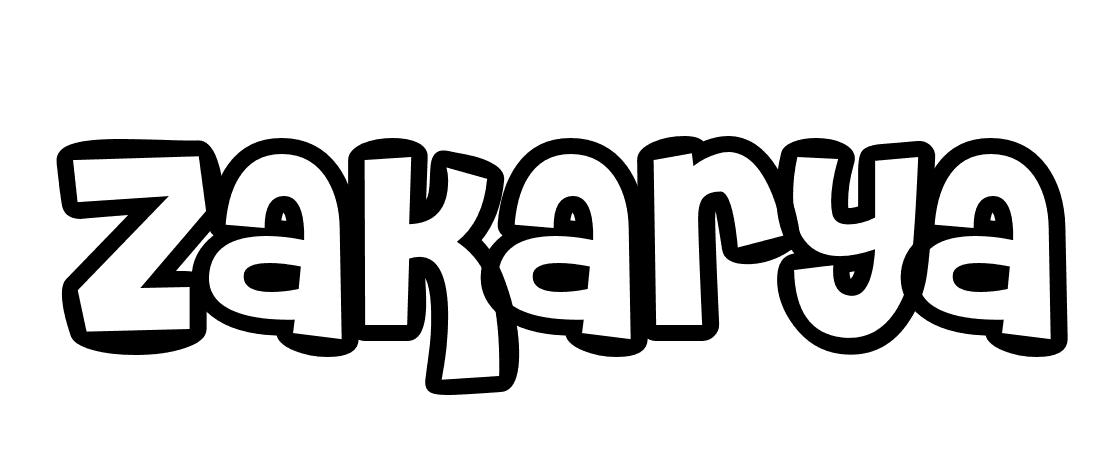 Coloriage Zakarya - Prénom à imprimer