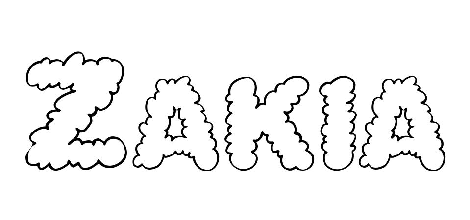 Coloriage Zakia - Prénom à imprimer