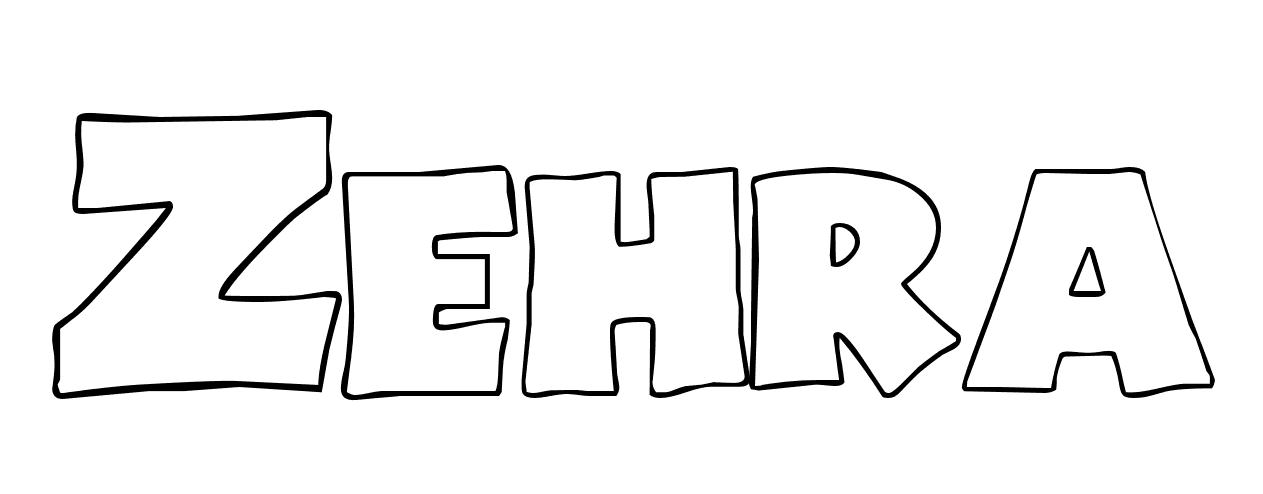 Coloriage Zehra - Prénom à imprimer