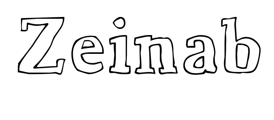 Coloriage Zeinab - Prénom à imprimer
