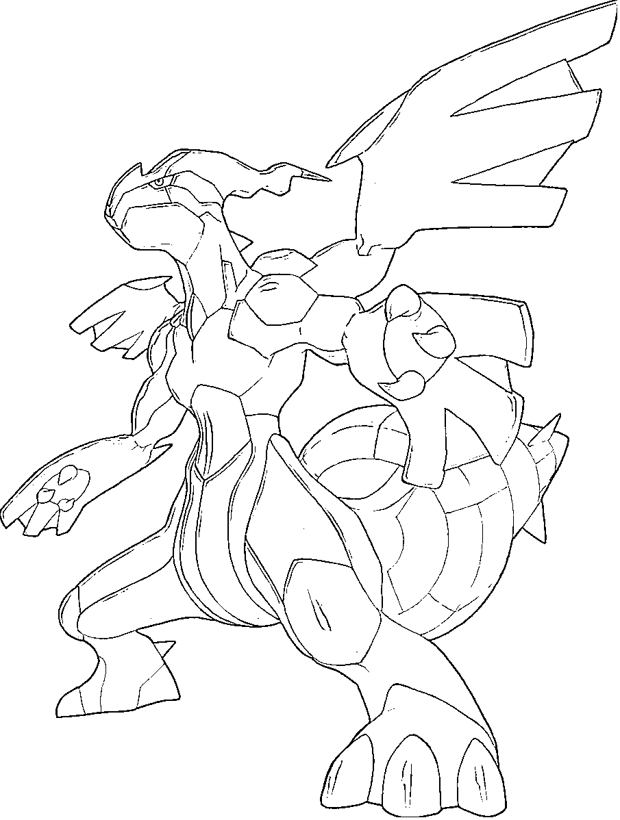 Coloriage Zekrom légendaire en harmonie Yin Yang - Pokémon légendaire à imprimer