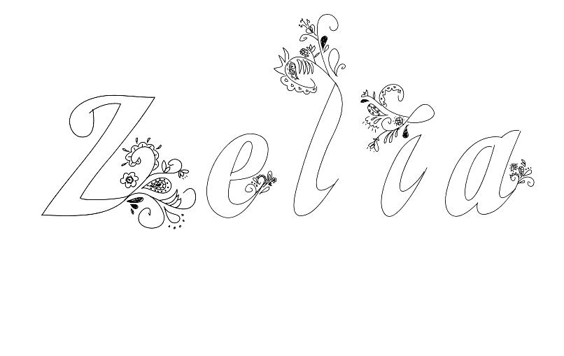 Coloriage Zelia - Prénom à imprimer