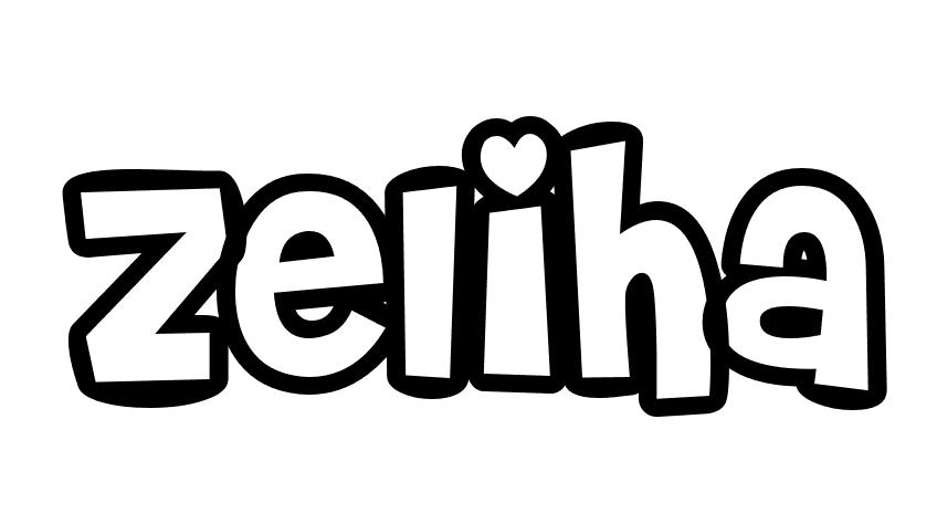Coloriage Zeliha - Prénom à imprimer