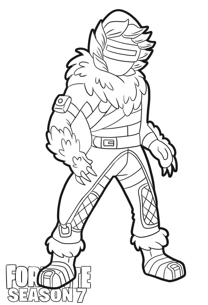 Coloriage Zenith skin Fortnite en tenue de combat - Fortnite à imprimer