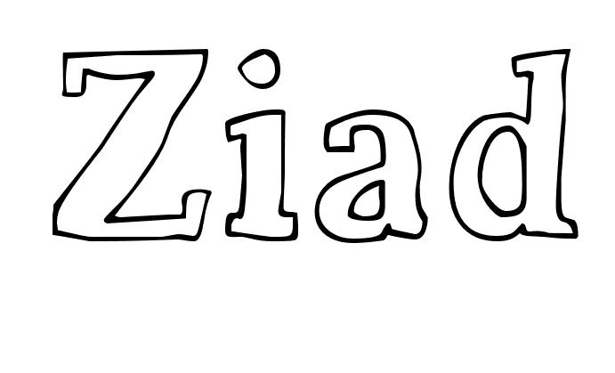 Coloriage Ziad - Prénom à imprimer