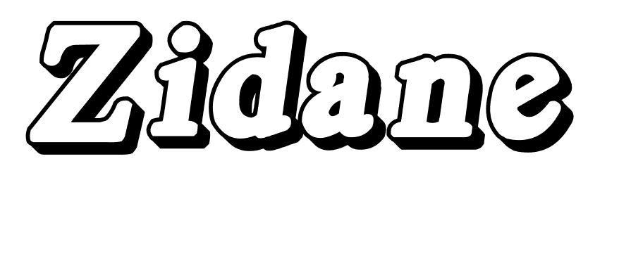 Coloriage Zidane - Prénom à imprimer