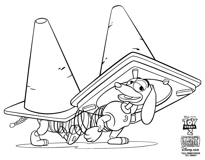 Coloriage Zigzag Le Chien Sous Deux Plots - Toy story à imprimer