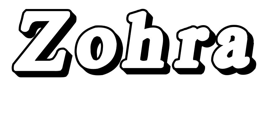 Coloriage Zohra - Prénom à imprimer