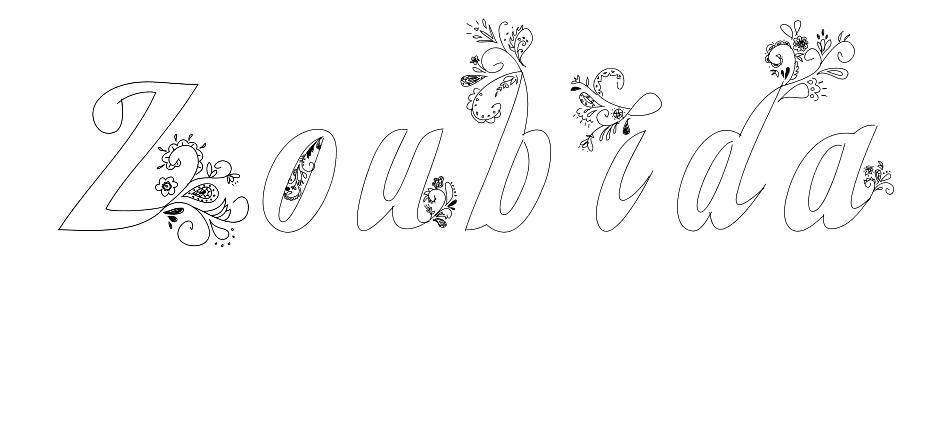 Coloriage Zoubida - Prénom à imprimer
