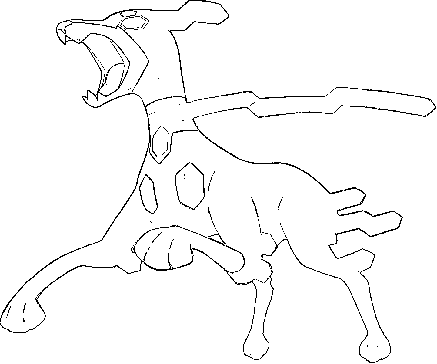Coloriage Zygarde forme compacte dragon légendaire - Pokémon légendaire à imprimer