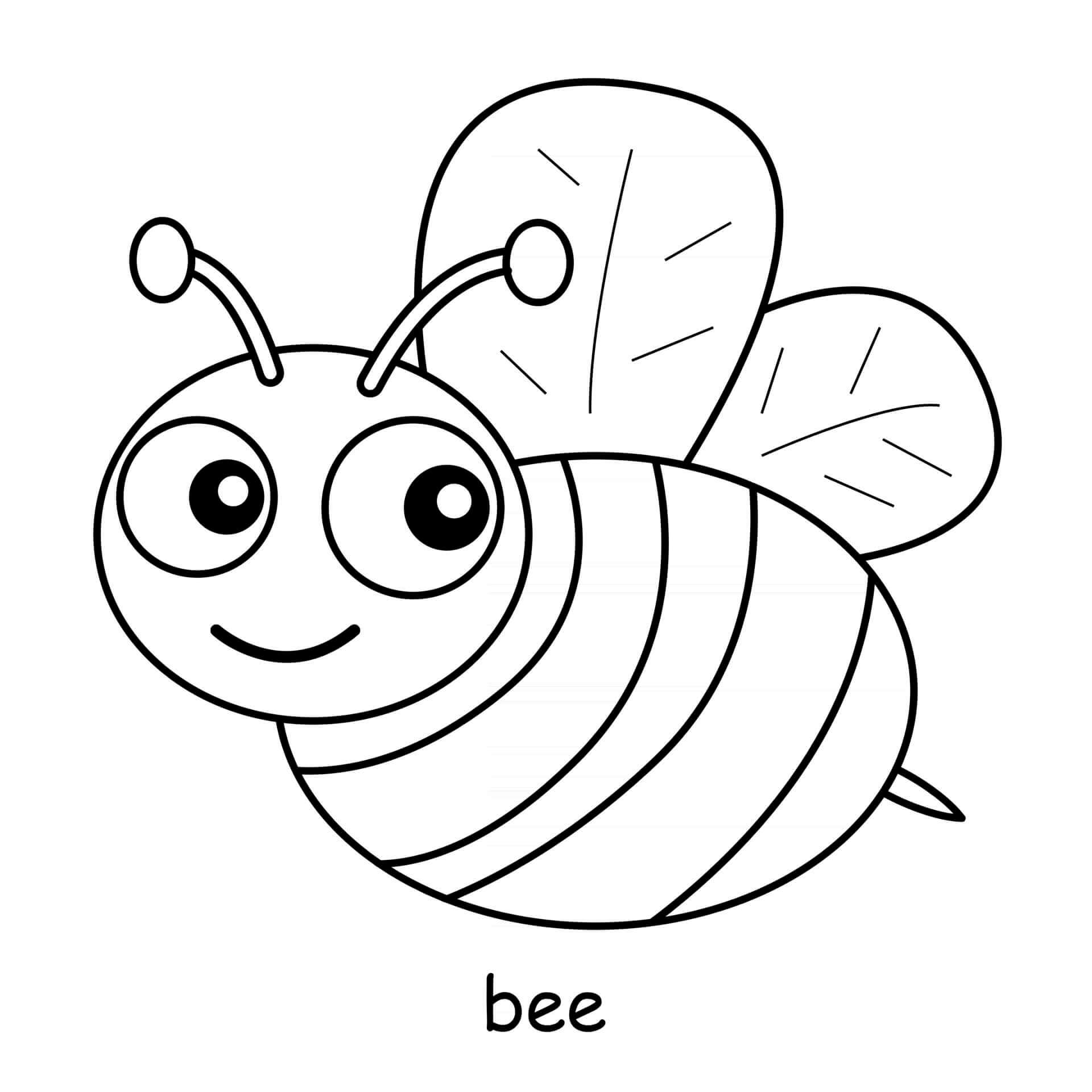 Coloriage Abeille Cherche Du Miel - Animal à imprimer