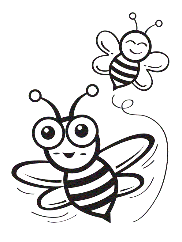 Coloriage Abeille Insectes Hymenopteres - Abeille à imprimer